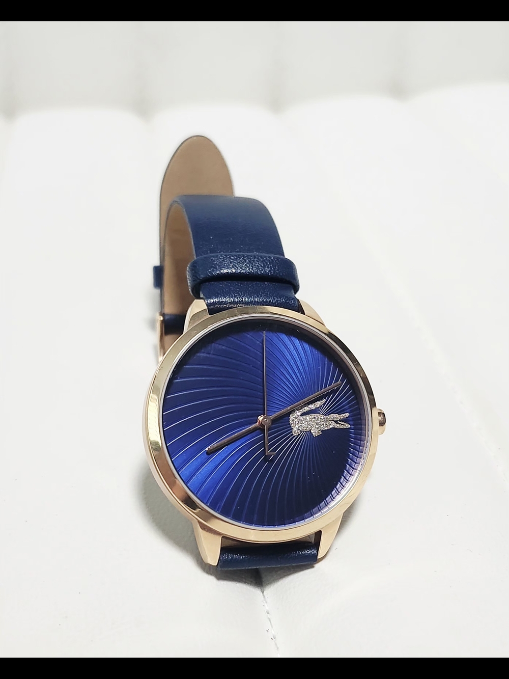 Lacoste Women's/Unisex Blue Dial Leather Strap Watch
